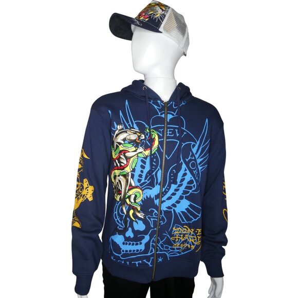 Ed Hardy Tiger Baseball‎ Cap Blue One Size Fits - Picture 6 of 7